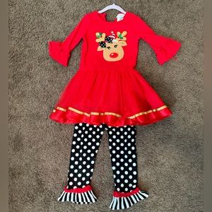 Girl Holiday Christmas outfit, Size 5